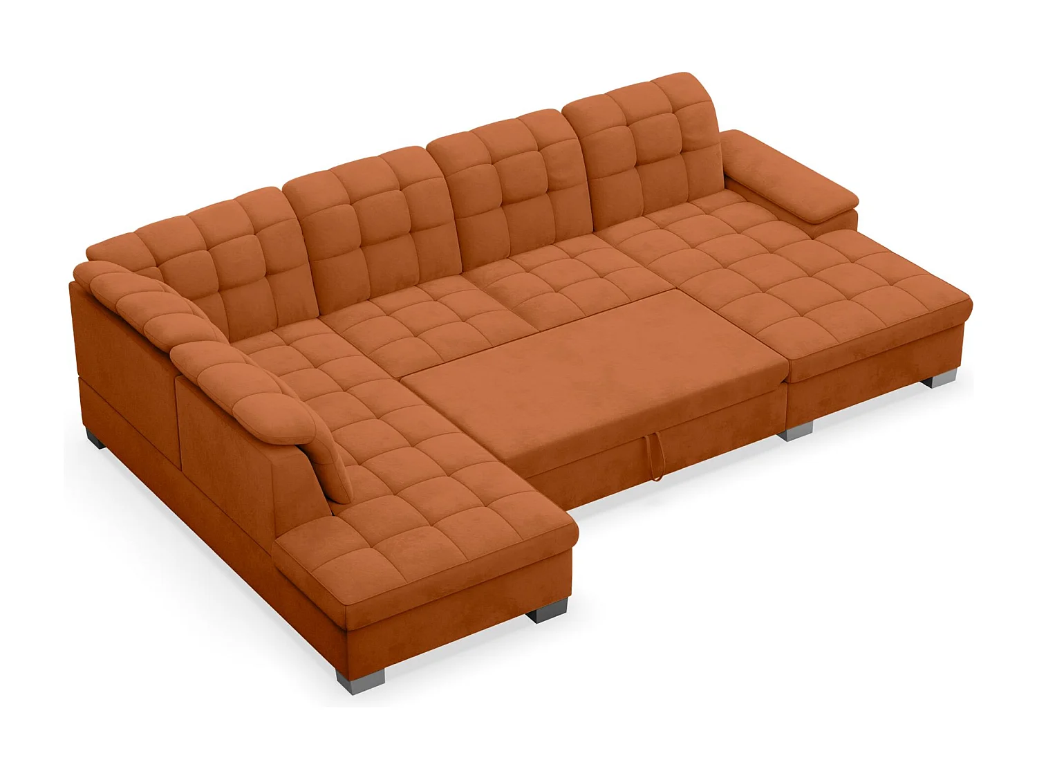 Wohnlandschaft - Schlaffunktion und Veloursbezug - rechts - kupfer - JAMAAL