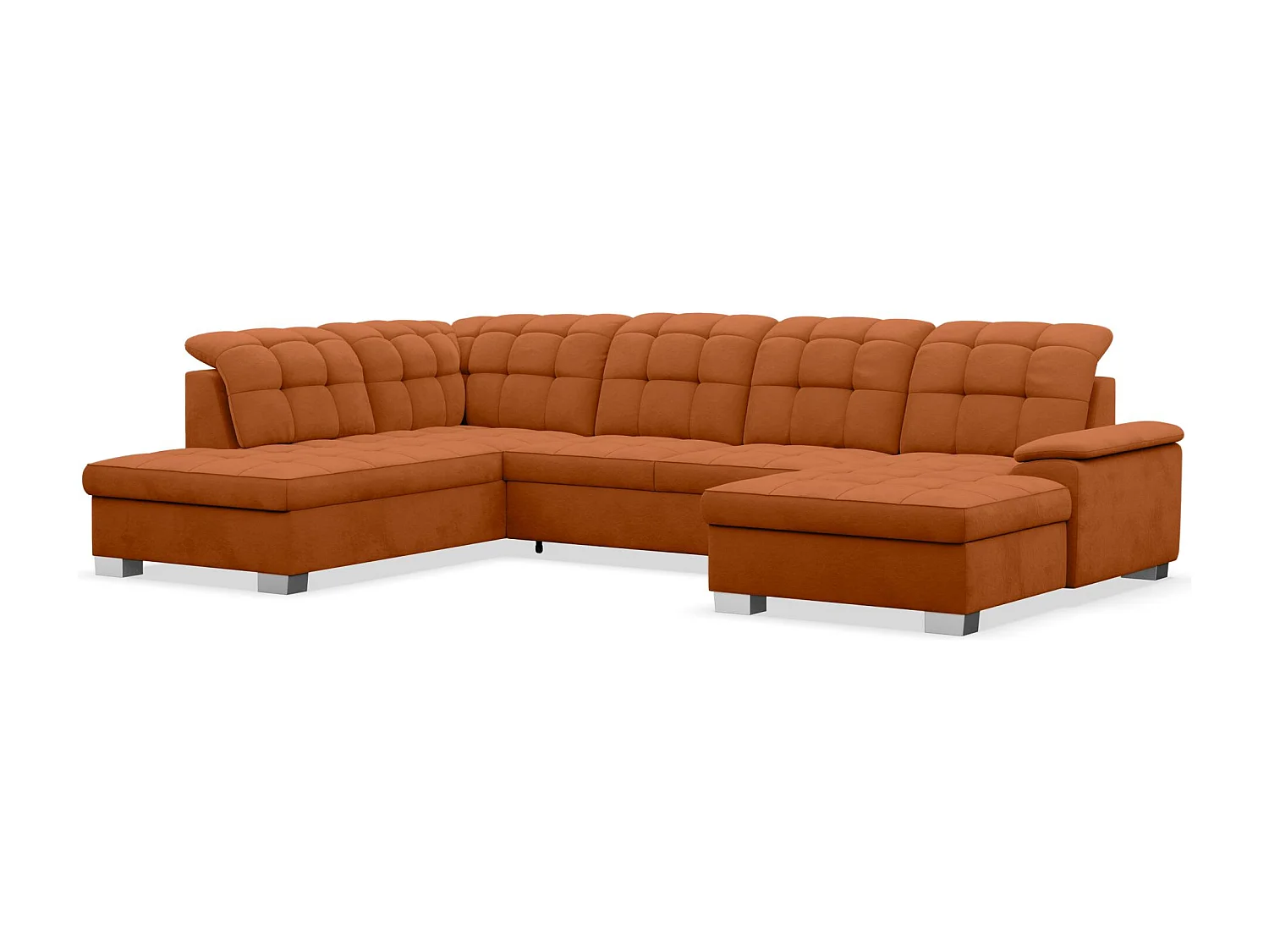 Wohnlandschaft - Schlaffunktion und Veloursbezug - rechts - kupfer - JAMAAL