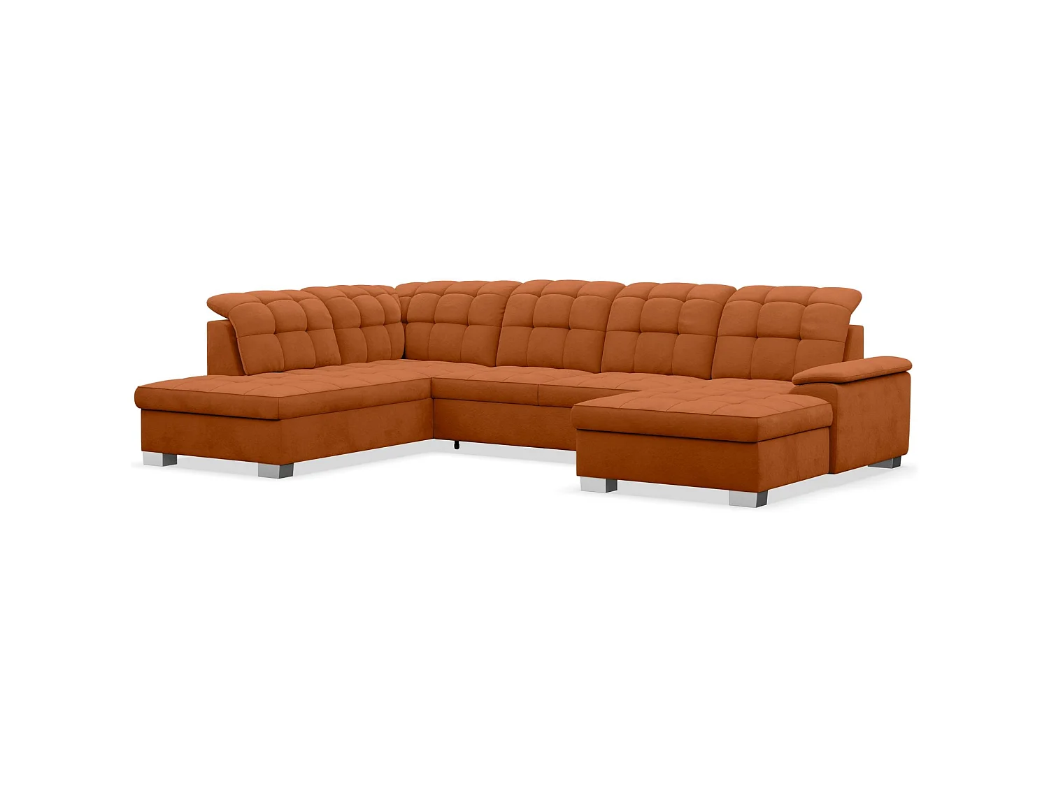 Canapé d'angle U convertible –couleur cuivre– côté droit – JAMAAL