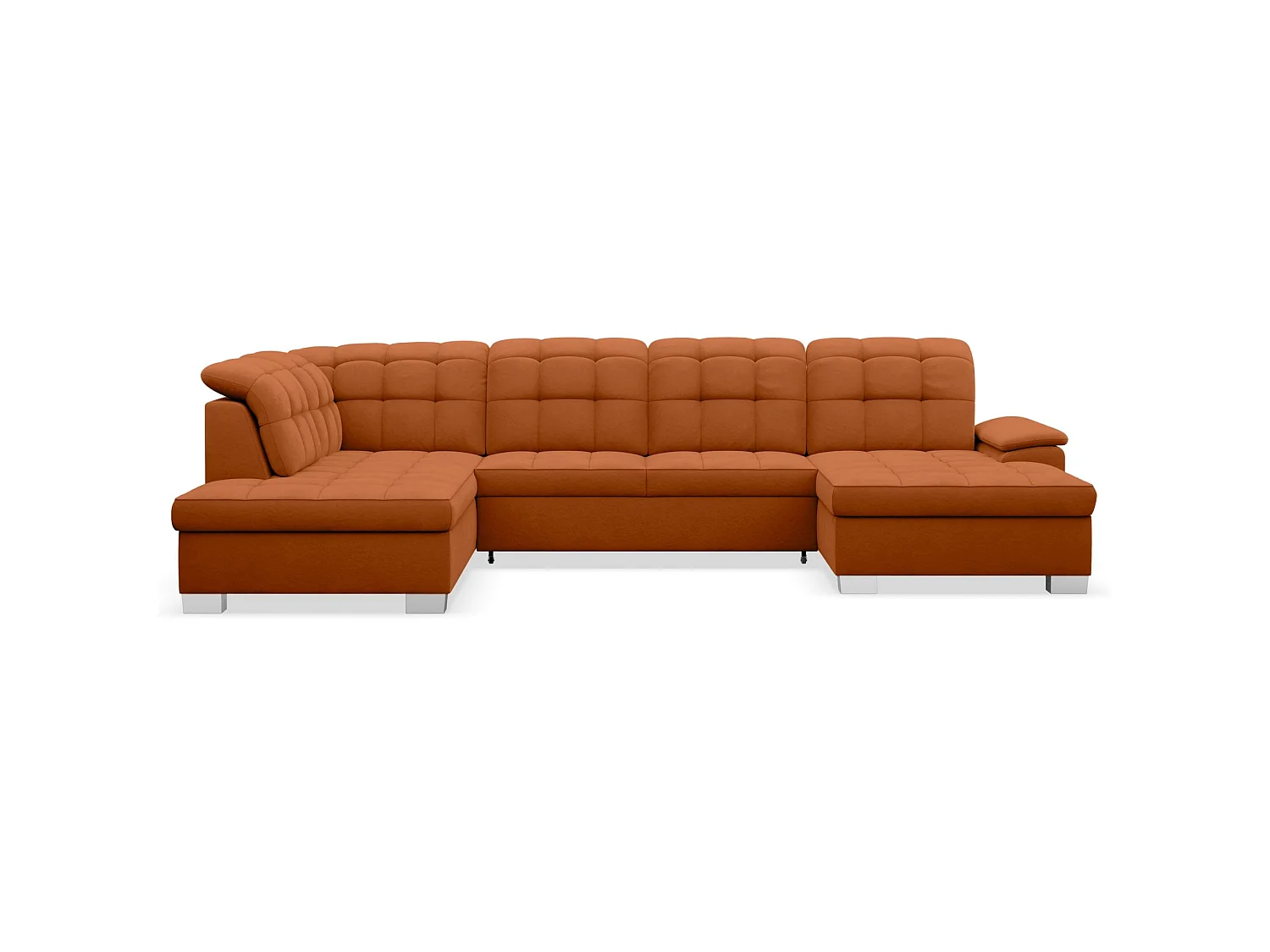 Canapé d'angle U convertible –couleur cuivre– côté droit – JAMAAL
