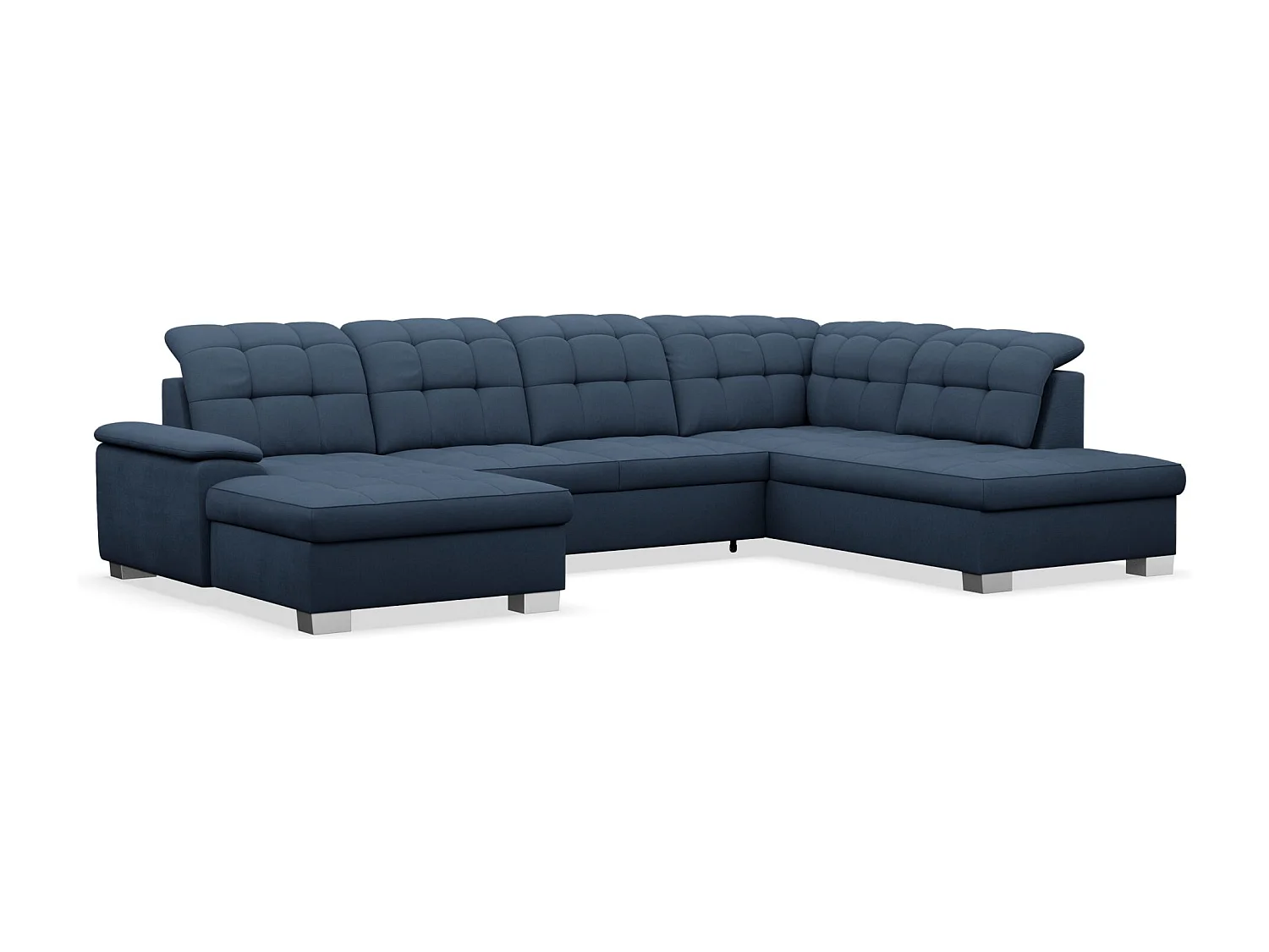 Wohnlandschaft - Schlaffunktion und Stauraum - linksseitig - marineblau - JAMAAL