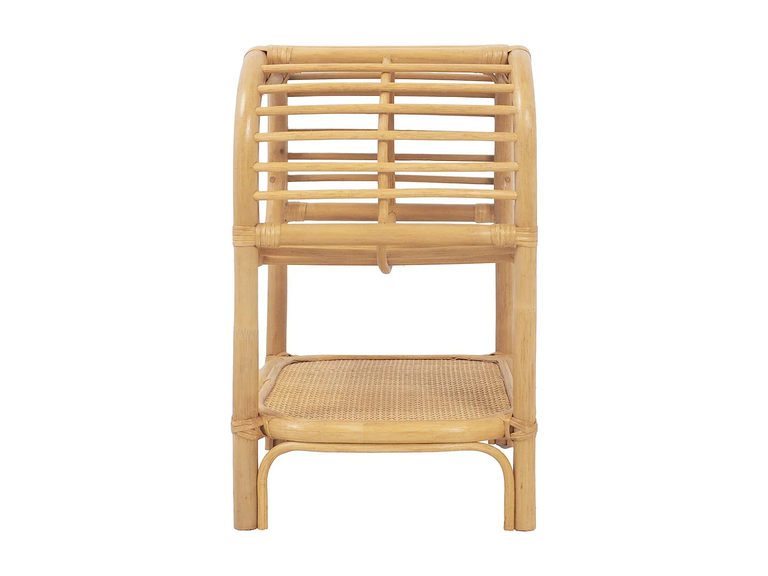 Table de chevet rotin naturel courbé 1 étagère 1 niche L 40 x P 30 x H 50cm - Serang