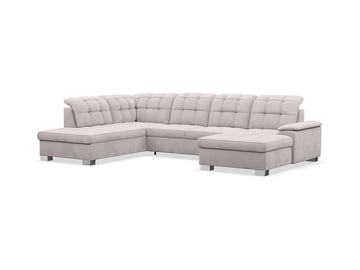 Canapé d'angle U convertible –gris clair– côté droit – JAMAAL