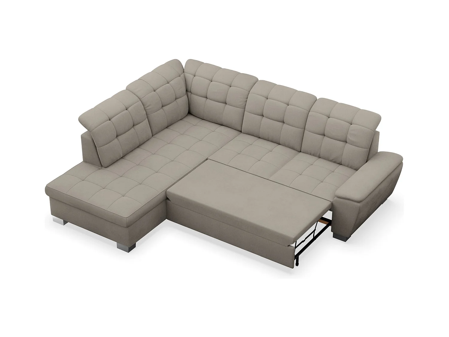 Canapé d'angle convertible L – grège– côté gauche – JAMAAL