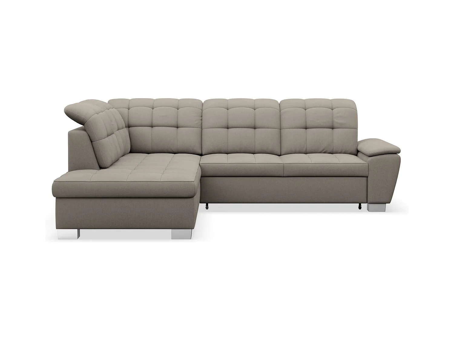 Canapé d'angle convertible L – grège– côté gauche – JAMAAL