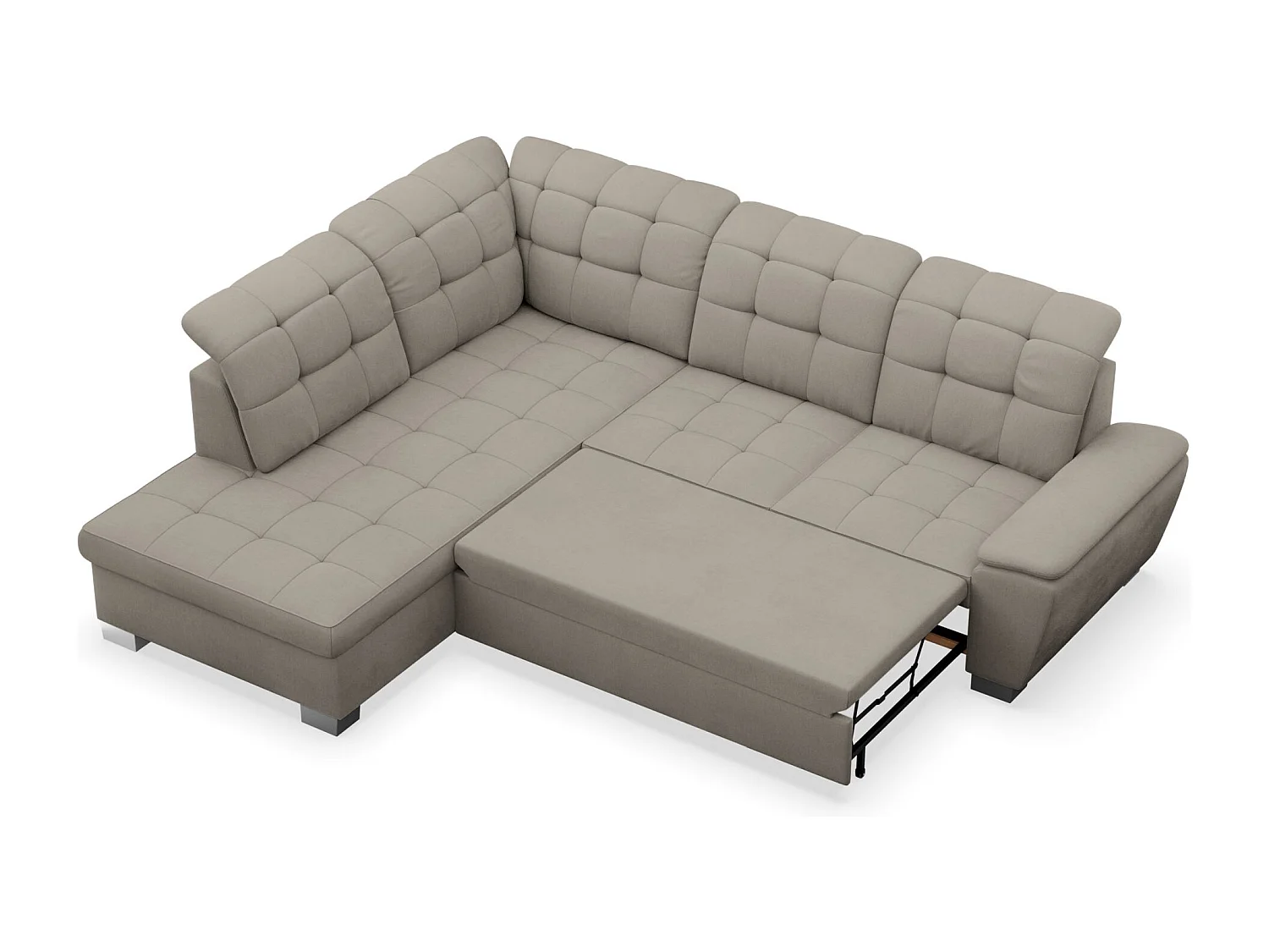 Ecksofa - Schlaffunktion und Stauraum - linksseitig - taupe - JAMAAL