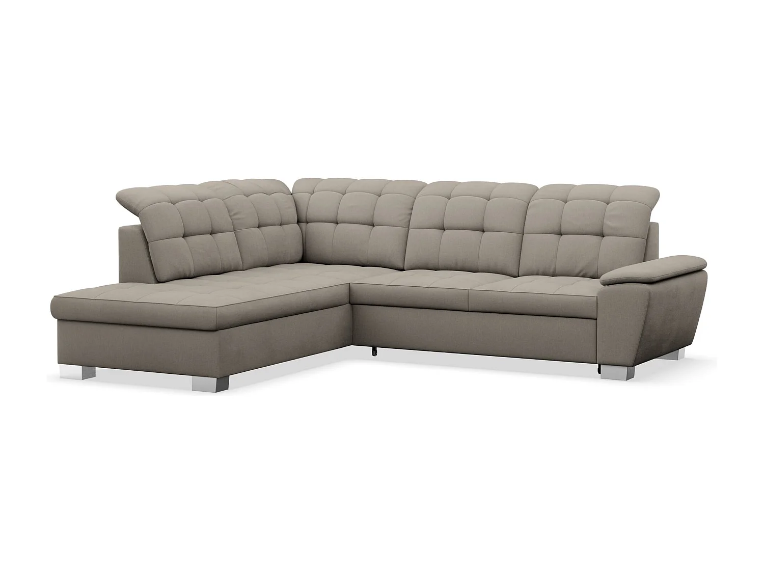 Ecksofa - Schlaffunktion und Stauraum - linksseitig - taupe - JAMAAL