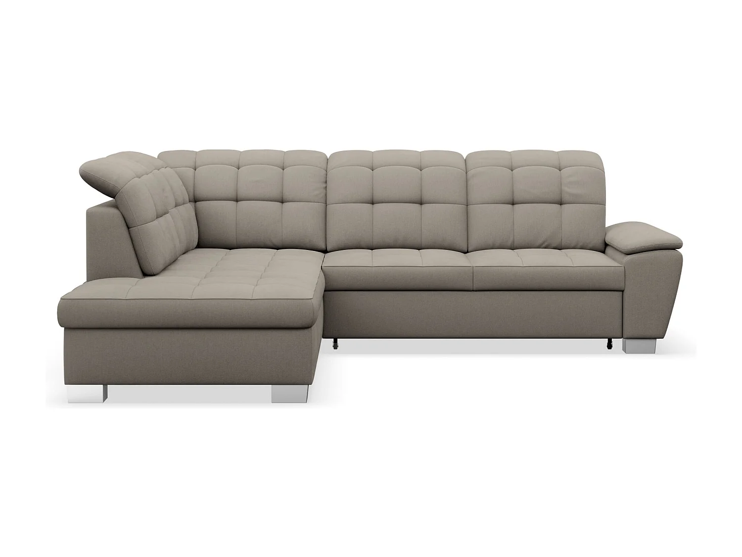 Ecksofa - Schlaffunktion und Stauraum - linksseitig - taupe - JAMAAL