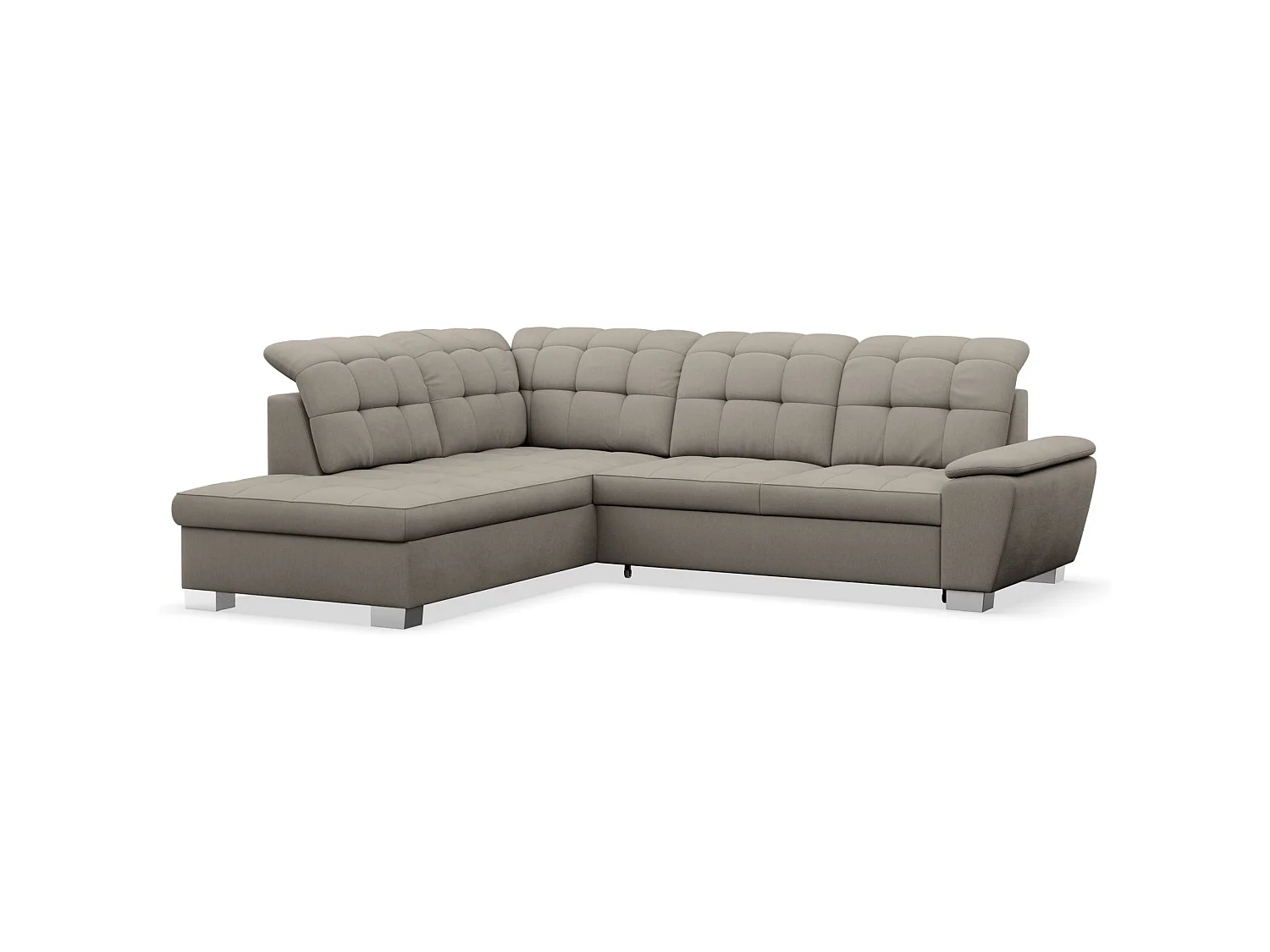 Ecksofa - Schlaffunktion und Stauraum - linksseitig - taupe - JAMAAL