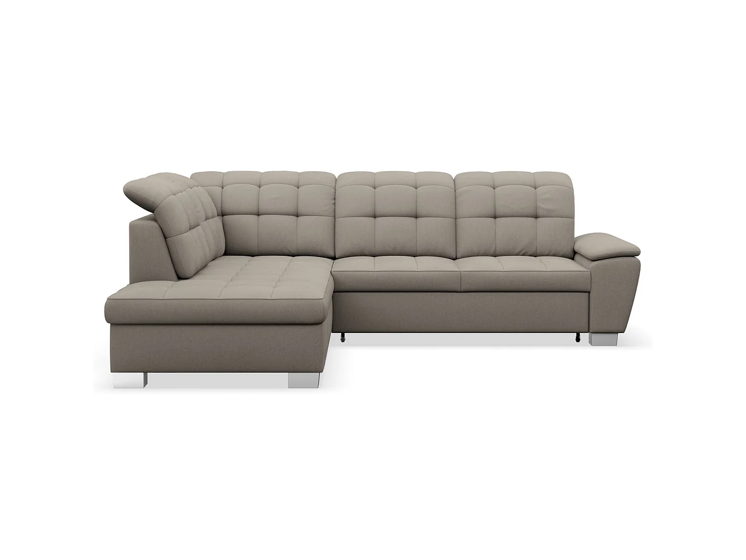 Ecksofa - Schlaffunktion und Stauraum - linksseitig - taupe - JAMAAL