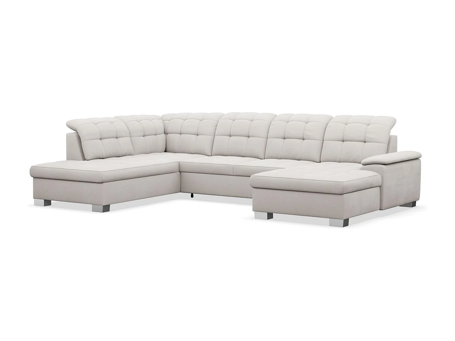 Canapé d'angle U convertible – crème tressé– côté droit – JAMAAL
