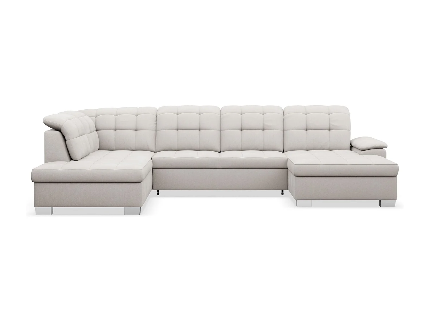 Canapé d'angle U convertible – crème tressé– côté droit – JAMAAL