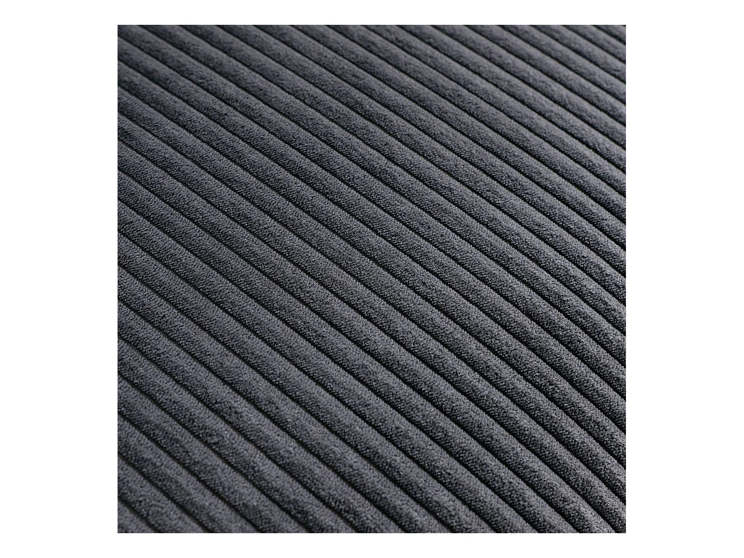 Canapé convertible design en velours côtelé gris foncé - Oskar - 3 places scandinave droit avec pieds métal chromé