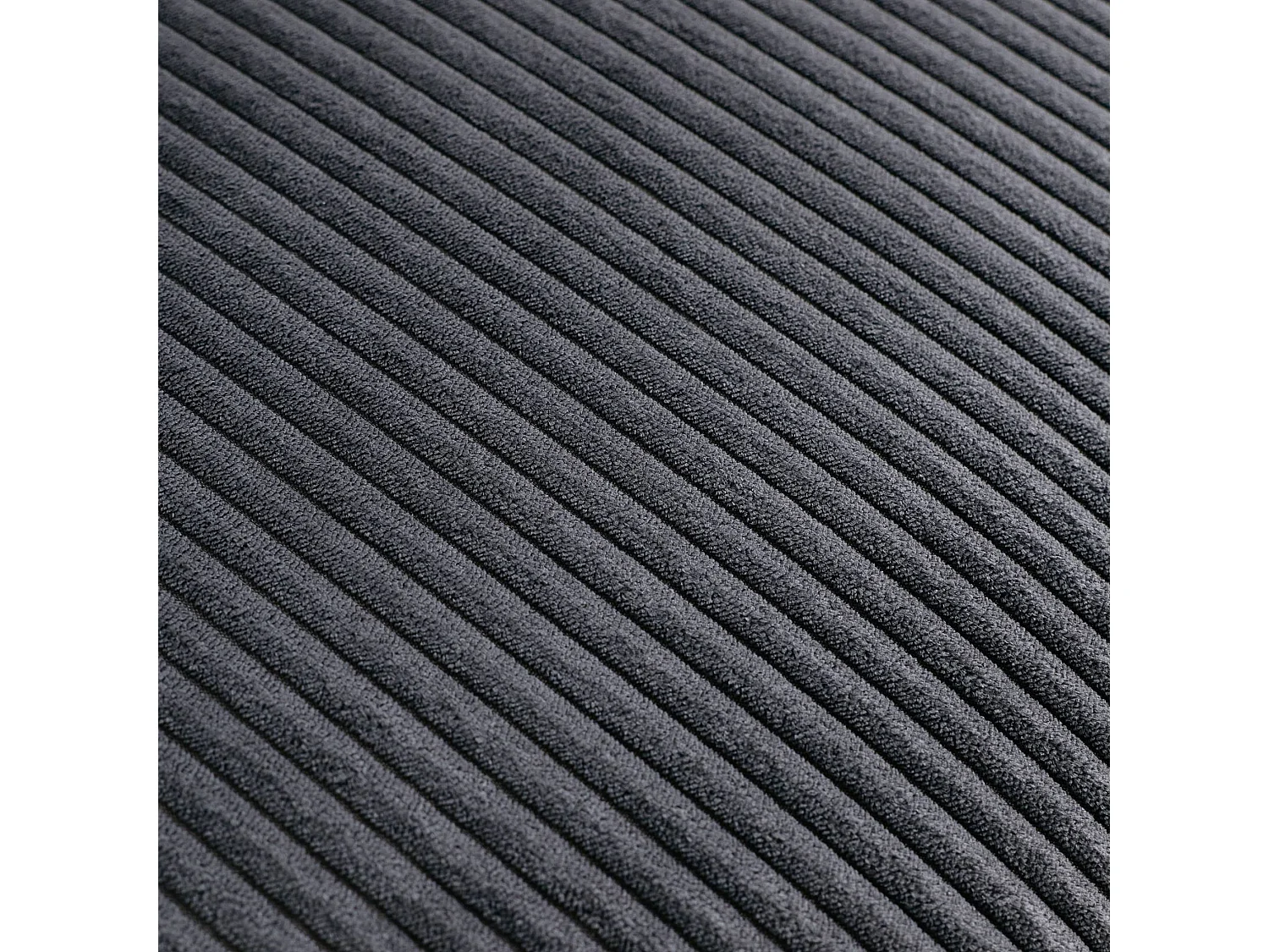 Canapé convertible design en velours côtelé gris foncé - Oskar - 3 places scandinave droit avec pieds métal chromé