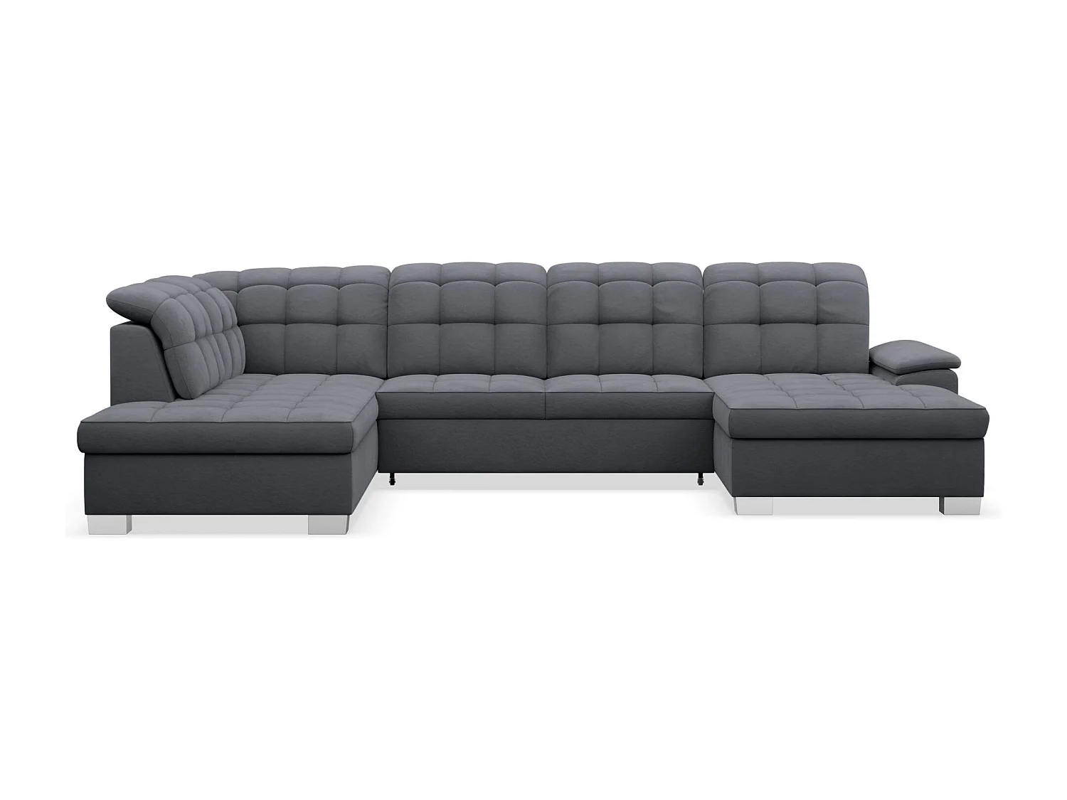 Wohnlandschaft - Schlaffunktion und Veloursbezug - rechts - dunkelgrau - JAMAAL