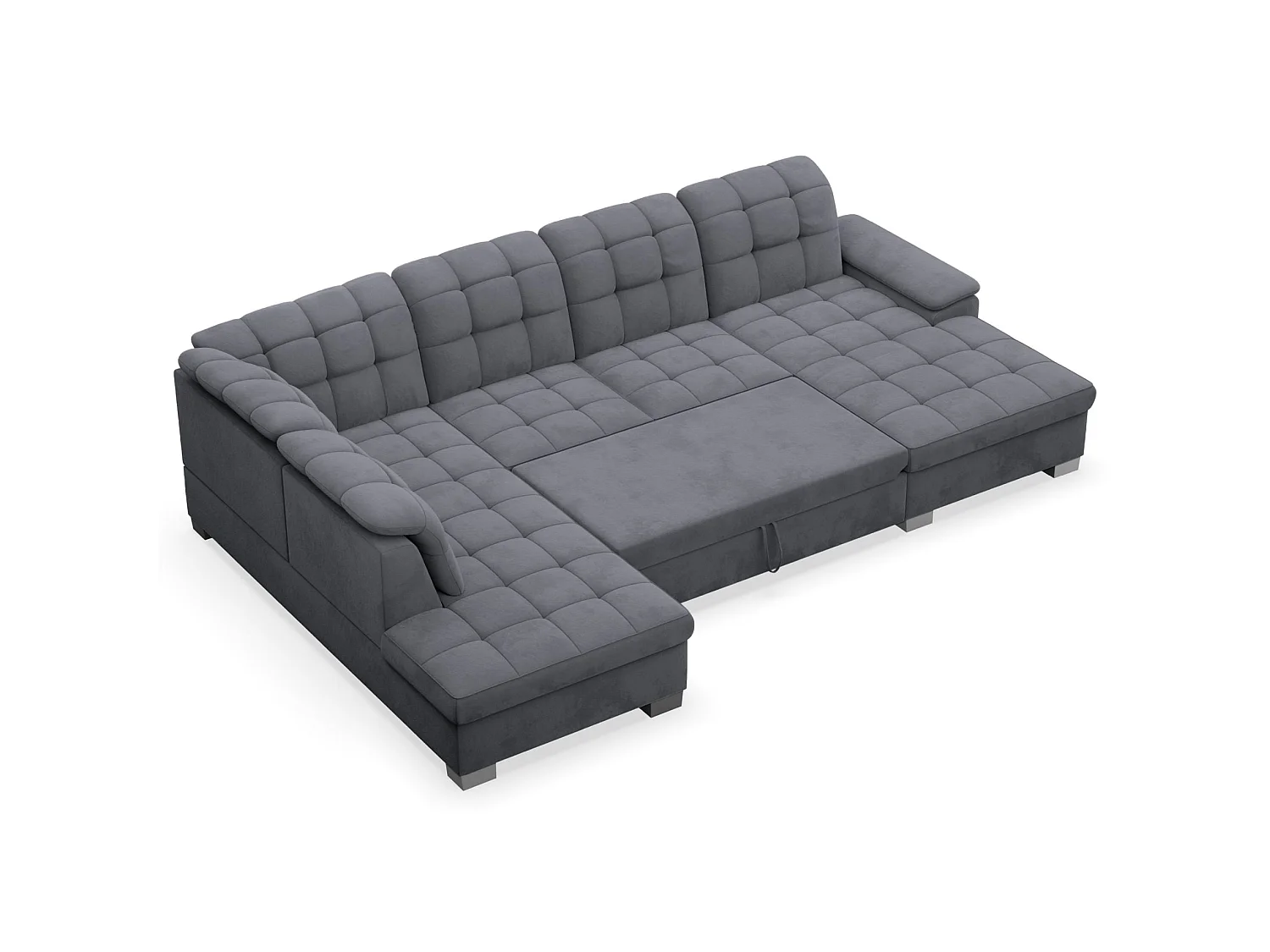 Canapé d'angle U convertible –gris foncé– côté droit – JAMAAL