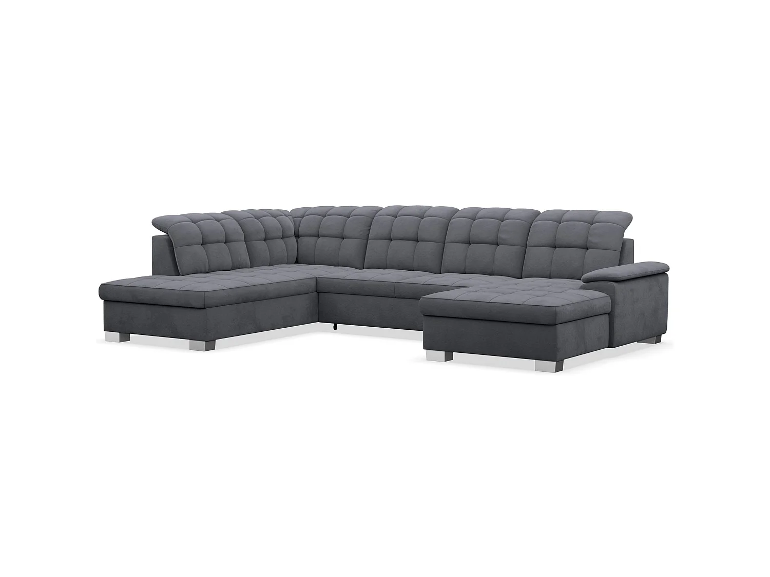 Canapé d'angle U convertible –gris foncé– côté droit – JAMAAL