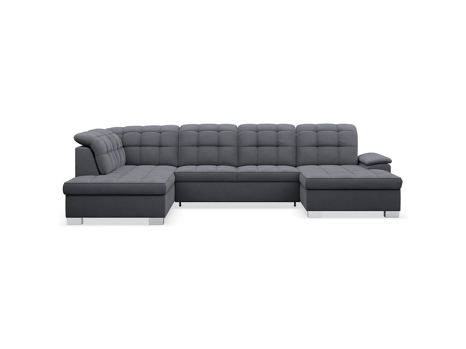 Canapé d'angle U convertible –gris foncé– côté droit – JAMAAL