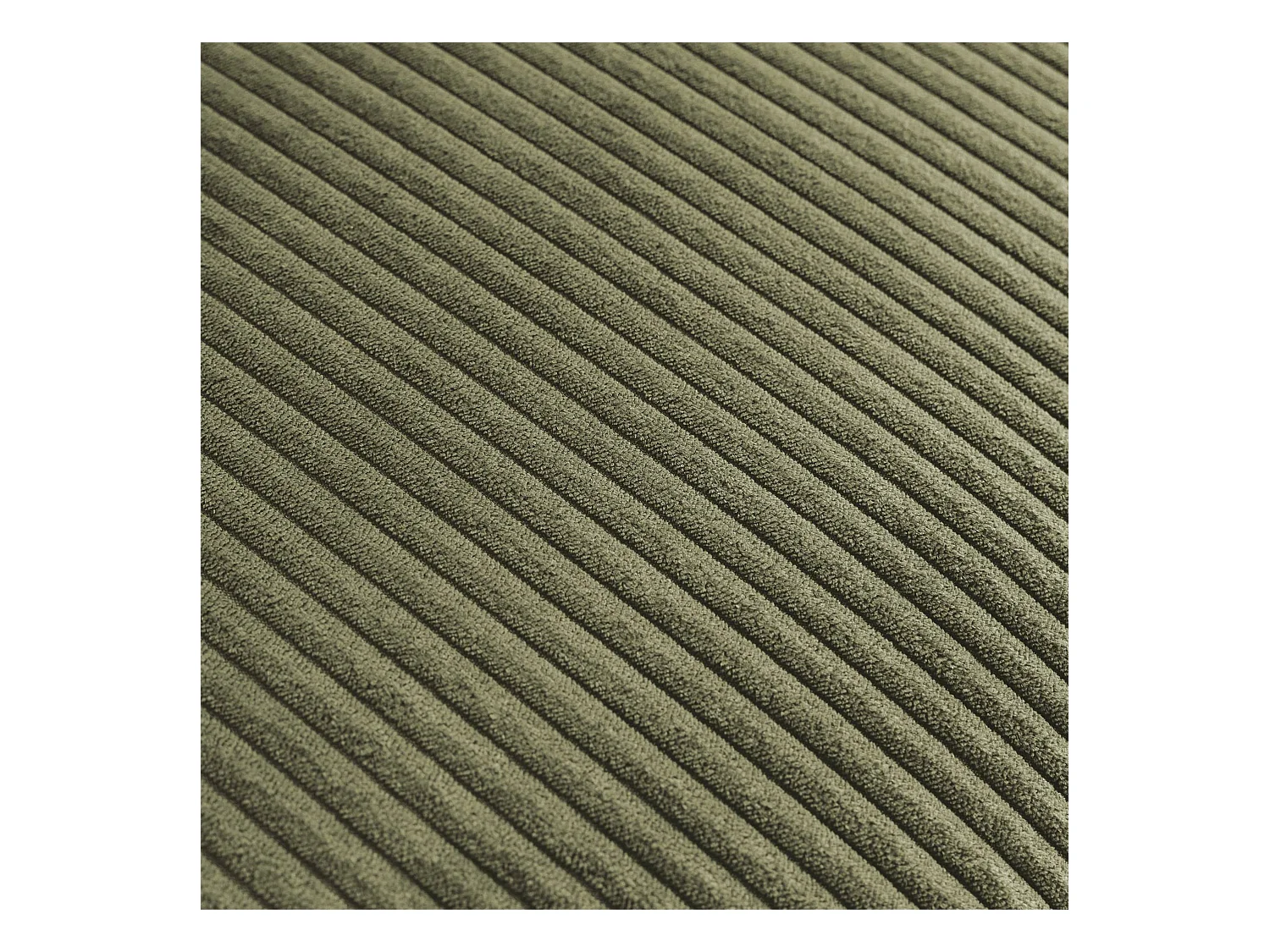 Canapé convertible design en velours côtelé kaki - Oskar - 3 places scandinave droit avec pieds métal chromé