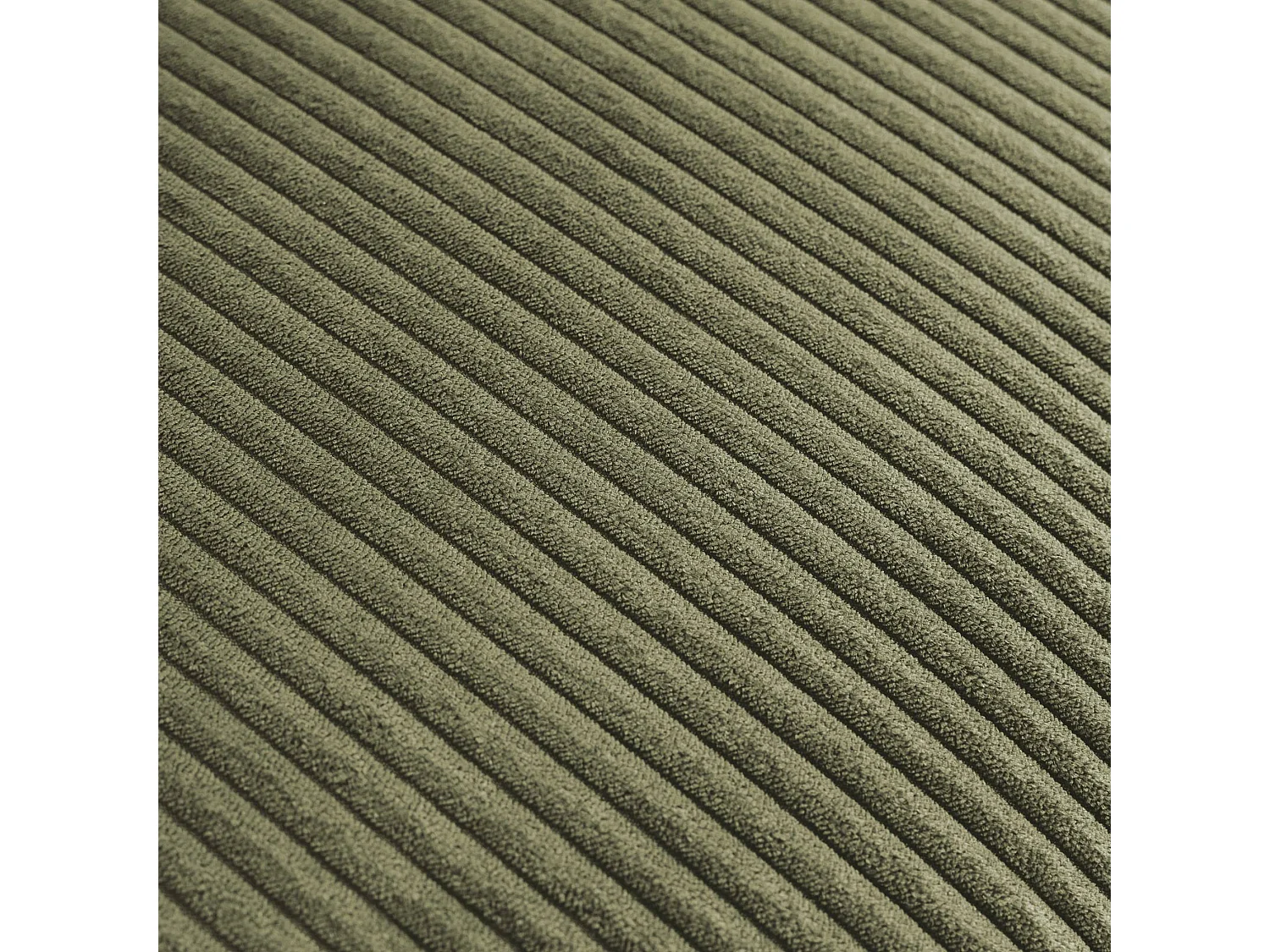 Canapé convertible design en velours côtelé kaki - Oskar - 3 places scandinave droit avec pieds métal chromé