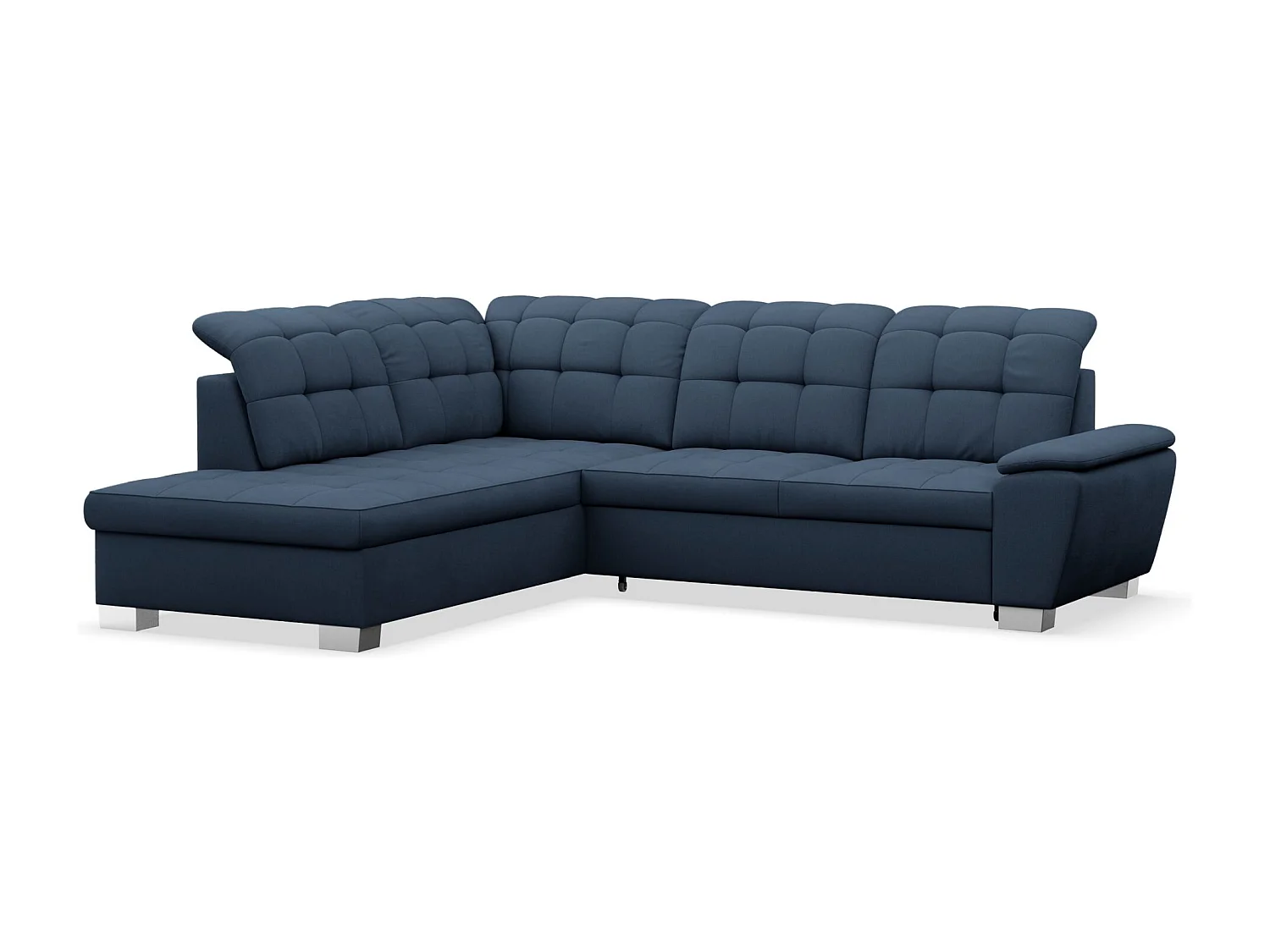 Ecksofa - Schlaffunktion und Stauraum - linksseitig - marineblau - JAMAAL