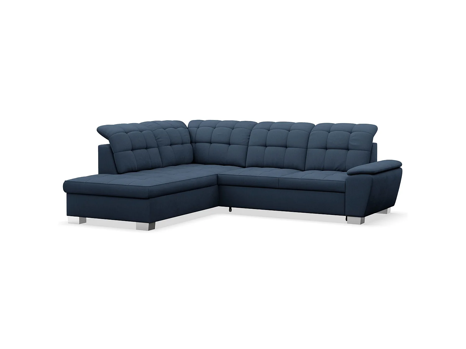 Canapé d'angle convertible L – marine blau– côté gauche – JAMAAL