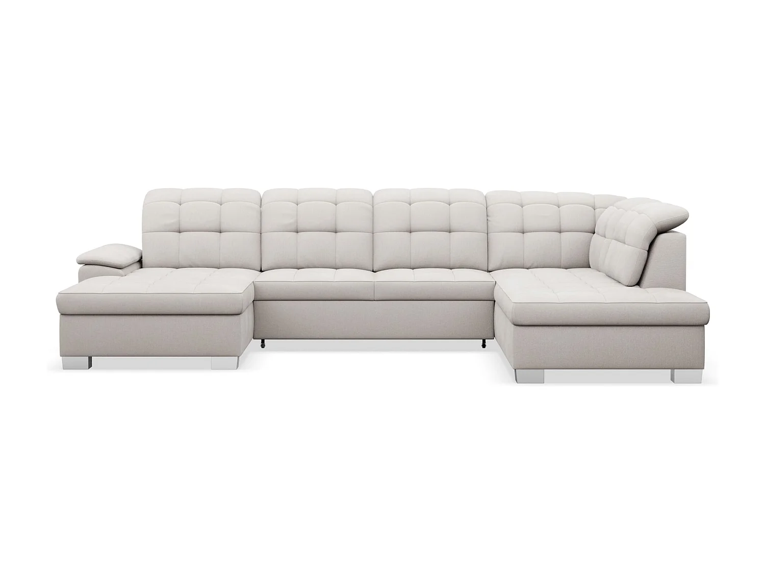 Canapé d'angle U convertible – crème tressé– côté gauche – JAMAAL