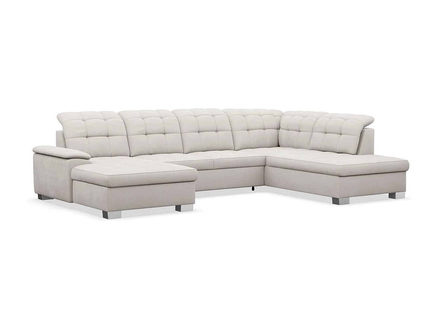 Wohnlandschaft - Schlaffunktion und Stauraum - linksseitig - creme - JAMAAL