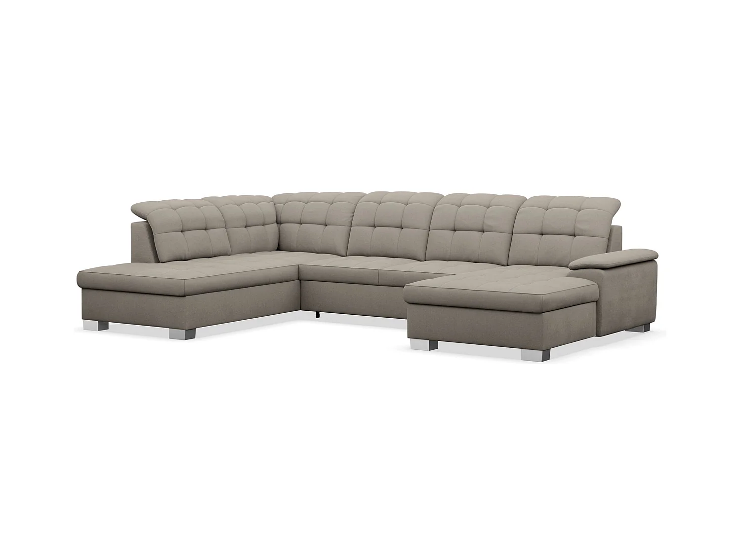 Canapé d'angle U convertible – grège tressé– côté droit – JAMAAL