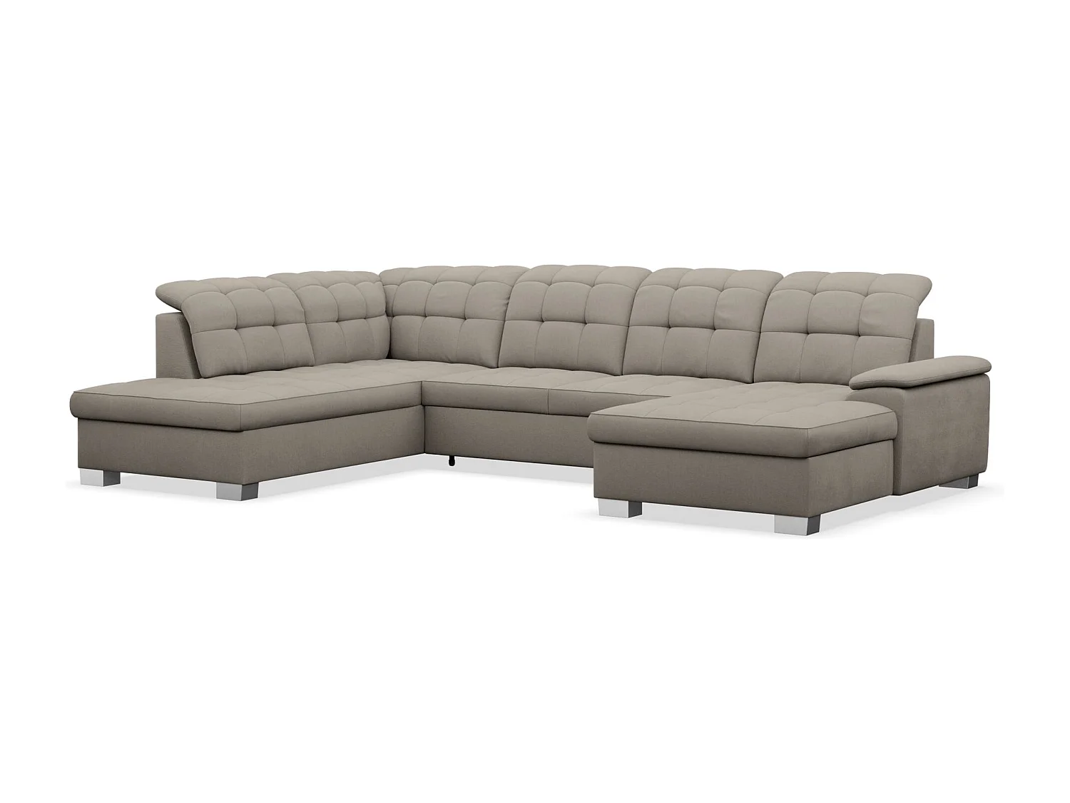 Canapé d'angle U convertible – grège tressé– côté droit – JAMAAL