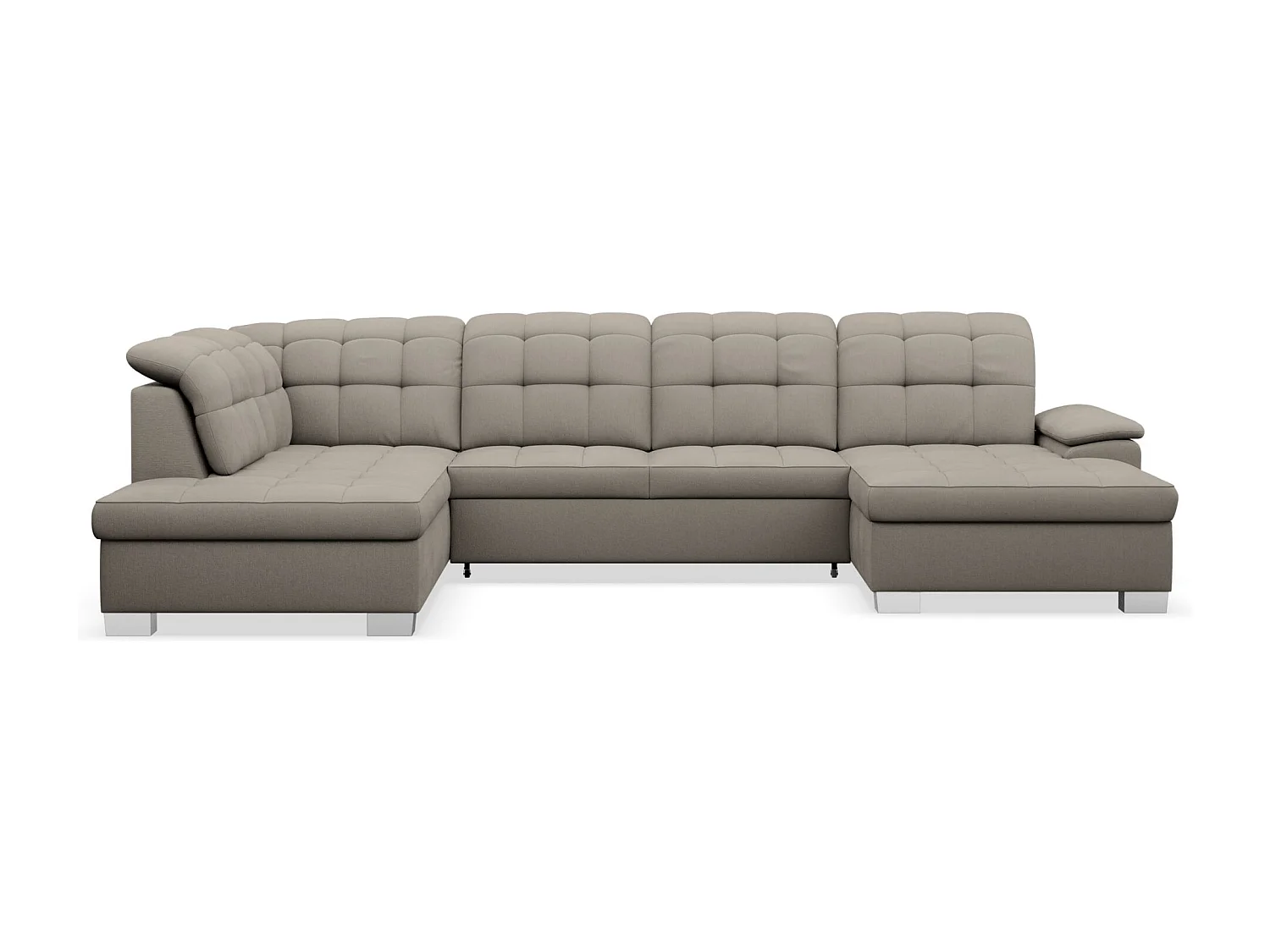 Canapé d'angle U convertible – grège tressé– côté droit – JAMAAL