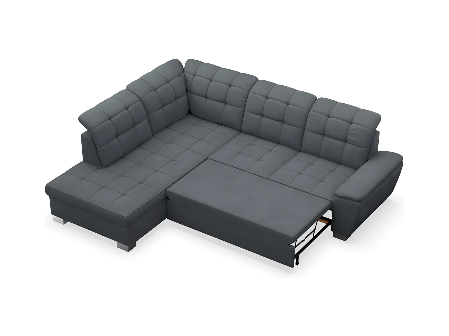 Canapé d'angle convertible L – gris foncé– côté gauche – JAMAAL