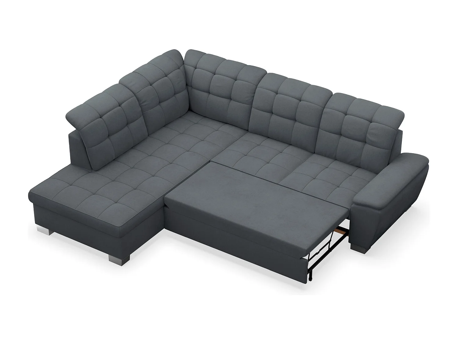 Ecksofa - Schlaffunktion und Stauraum - linksseitig - dunkelgrau - JAMAAL