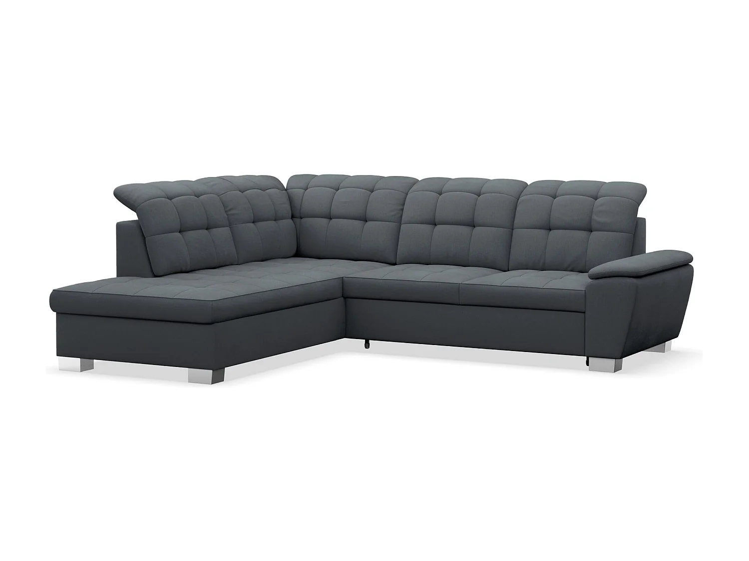 Ecksofa - Schlaffunktion und Stauraum - linksseitig - dunkelgrau - JAMAAL