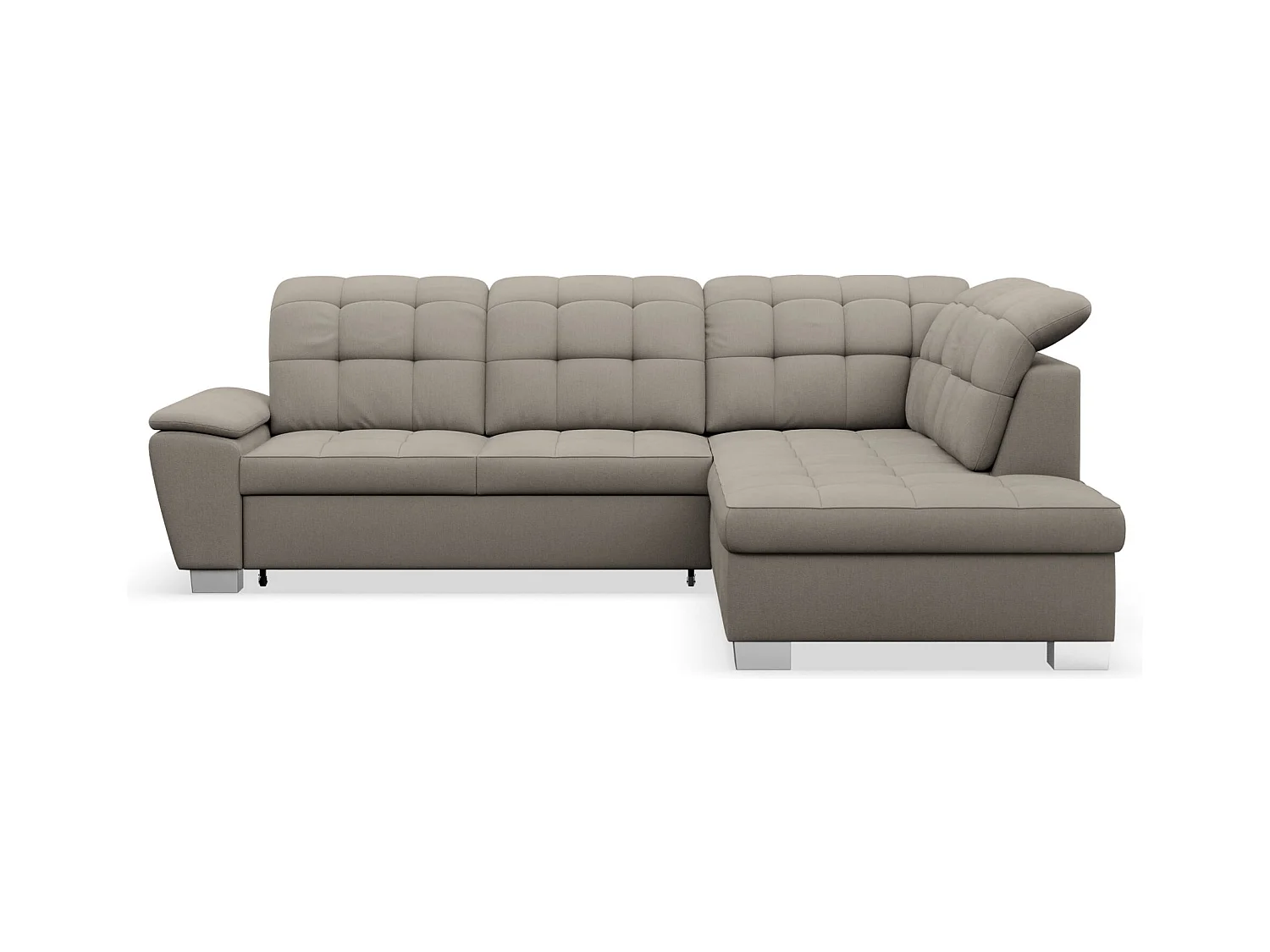 Canapé d'angle convertible L – grège– côté droit – JAMAAL