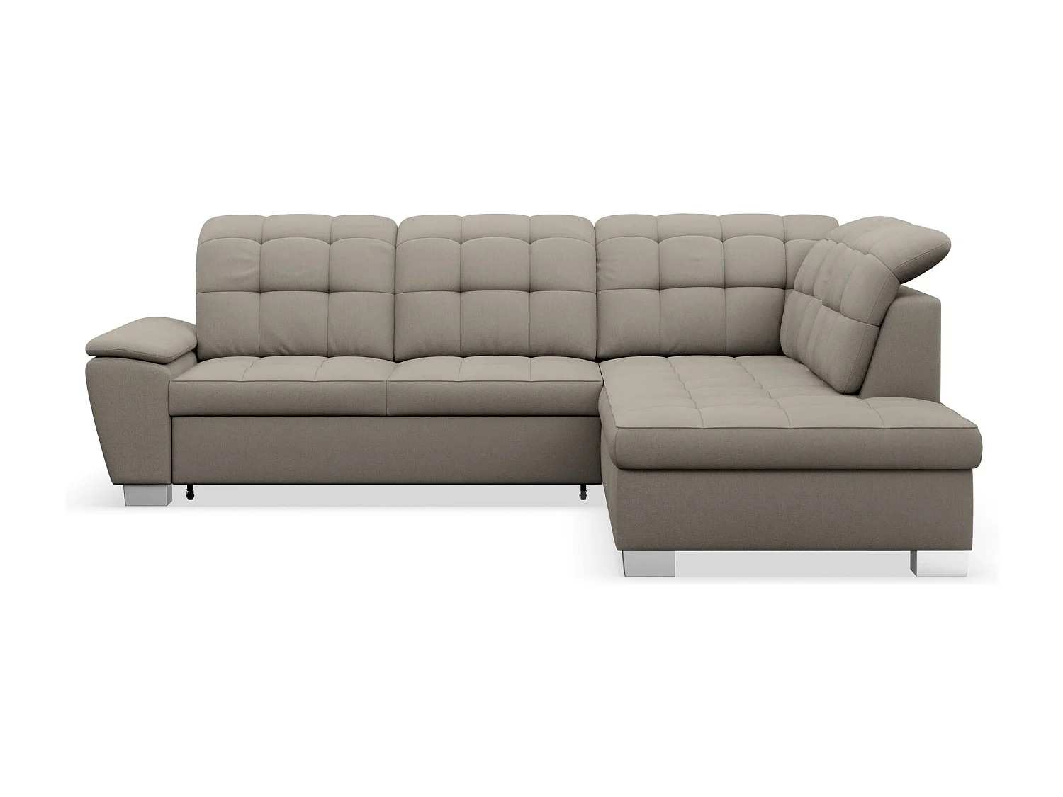 Ecksofa - Schlaffunktion und Stauraum - rechtsseitig - taupe - JAMAAL