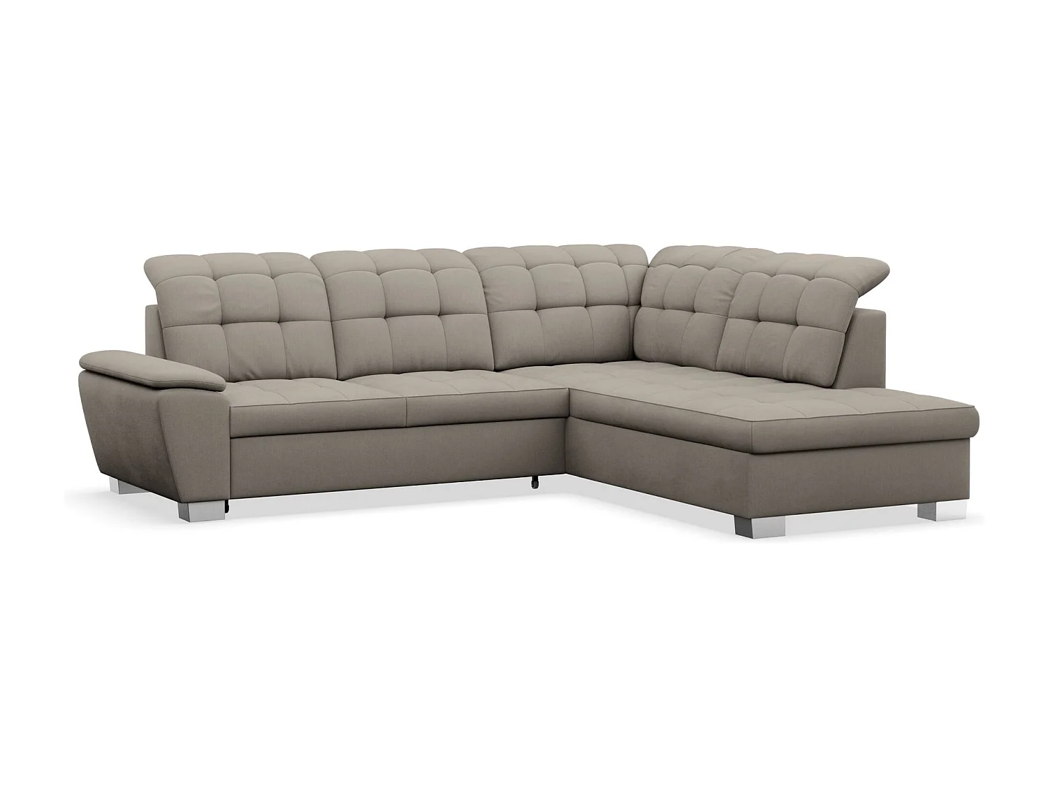 Ecksofa - Schlaffunktion und Stauraum - rechtsseitig - taupe - JAMAAL