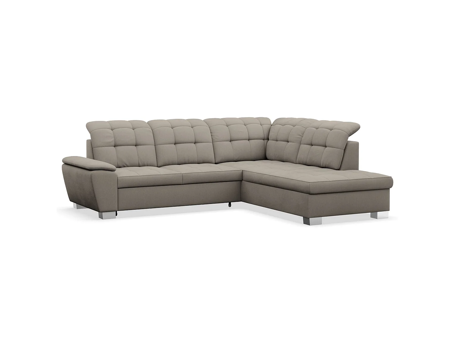 Ecksofa - Schlaffunktion und Stauraum - rechtsseitig - taupe - JAMAAL