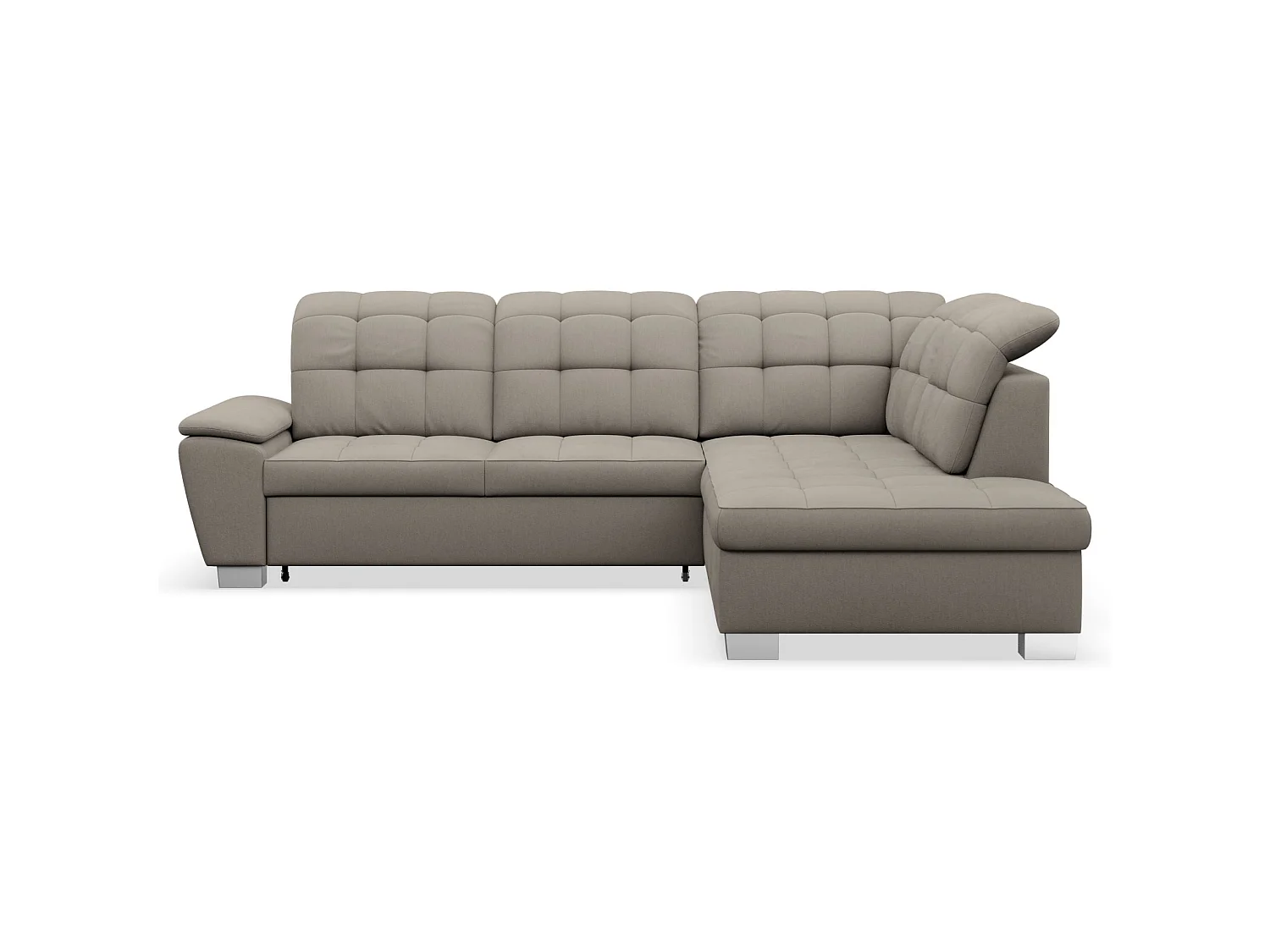 Ecksofa - Schlaffunktion und Stauraum - rechtsseitig - taupe - JAMAAL