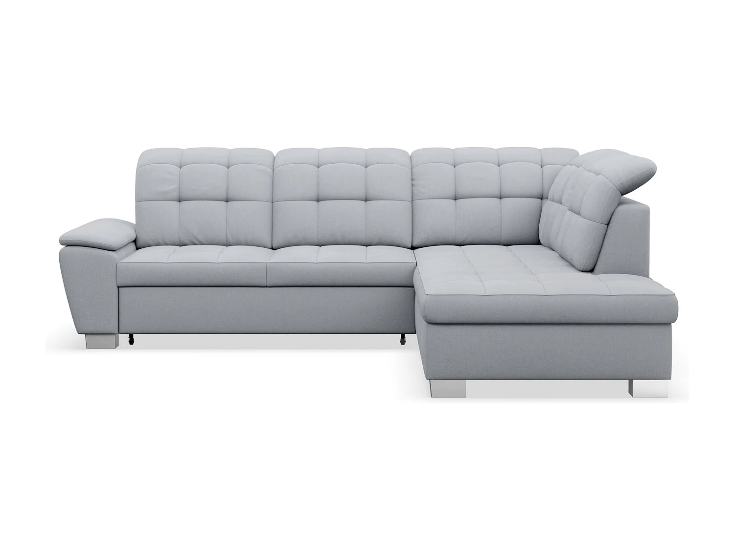 Canapé d'angle convertible L – gris clair– côté droit – JAMAAL