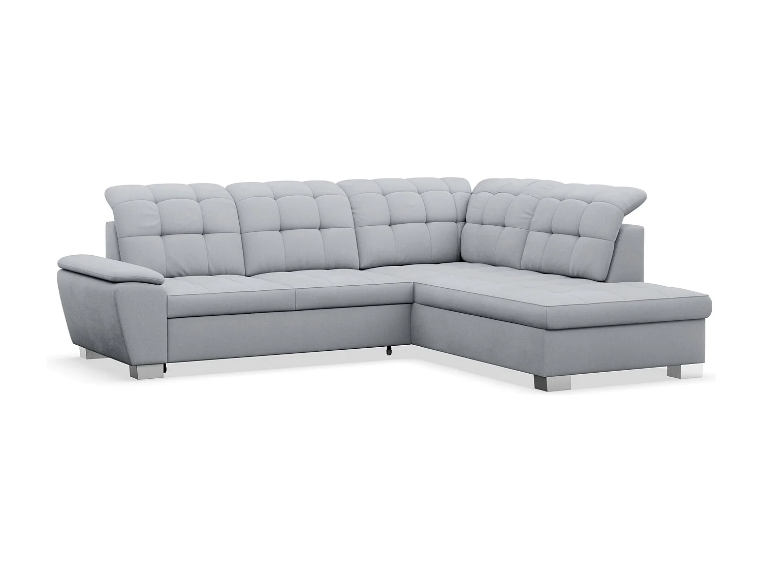 Ecksofa - Schlaffunktion und Stauraum - rechtsseitig - hellgrau - JAMAAL