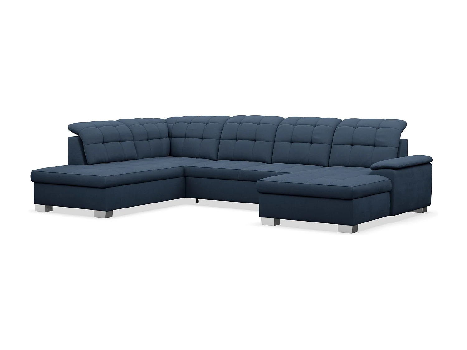 Wohnlandschaft - Schlaffunktion und Stauraum - rechtsseitig - marineblau - JAMAAL