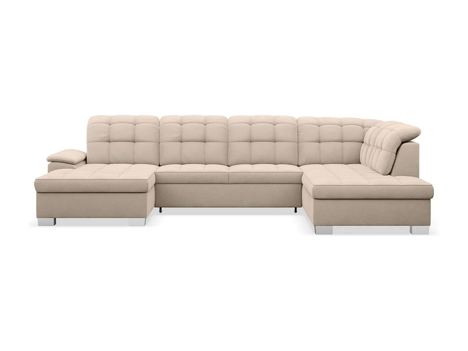 Wohnlandschaft - Schlaffunktion und Veloursbezug - links - beige - JAMAAL