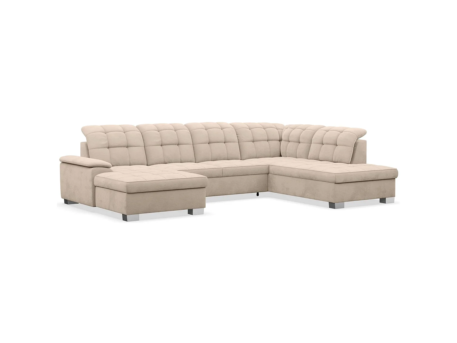 Canapé d'angle U convertible – beige– côté gauche – JAMAAL