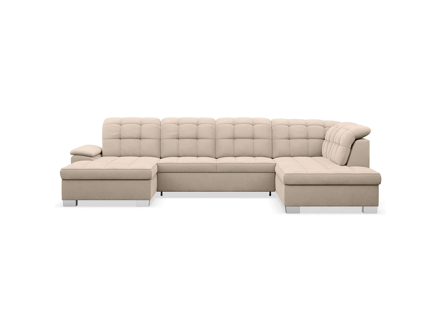 Canapé d'angle U convertible – beige– côté gauche – JAMAAL
