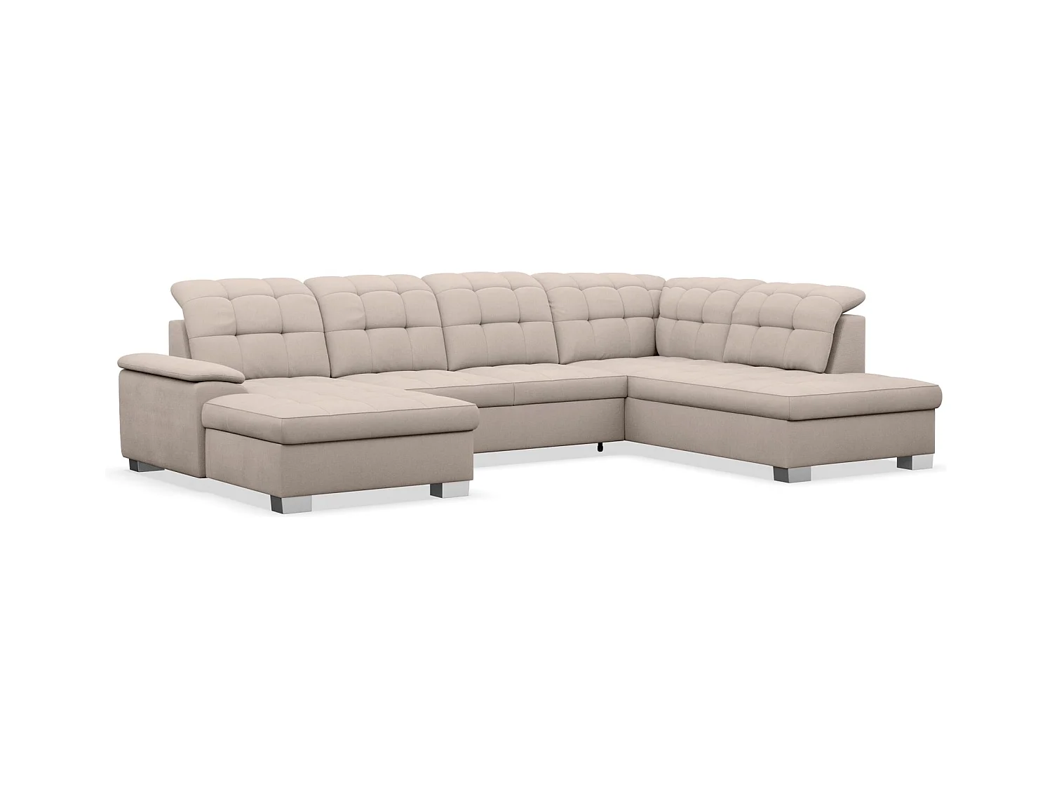 Canapé d'angle U convertible – beige tressé– côté gauche – JAMAAL