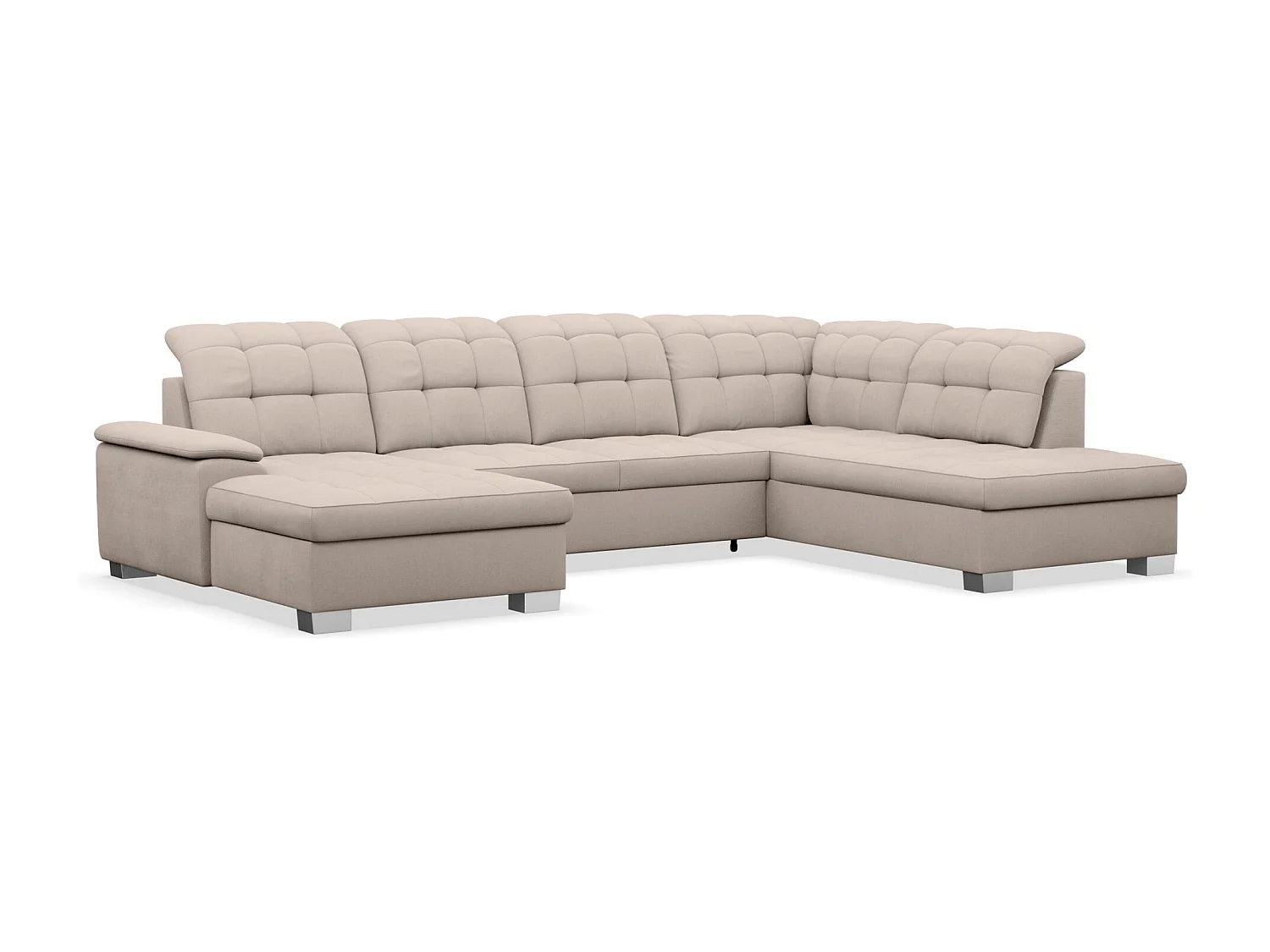 Canapé d'angle U convertible – beige tressé– côté gauche – JAMAAL