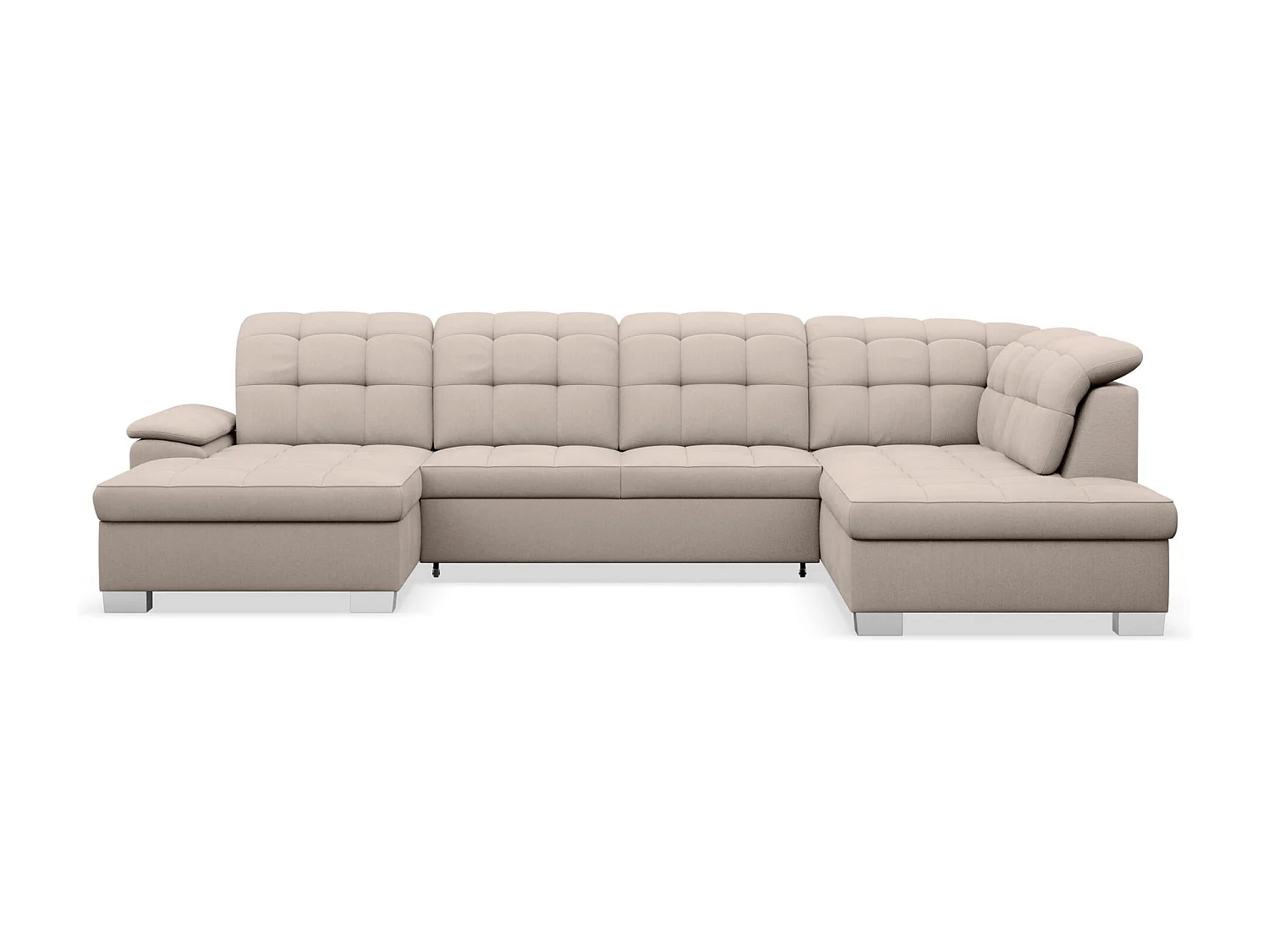 Canapé d'angle U convertible – beige tressé– côté gauche – JAMAAL