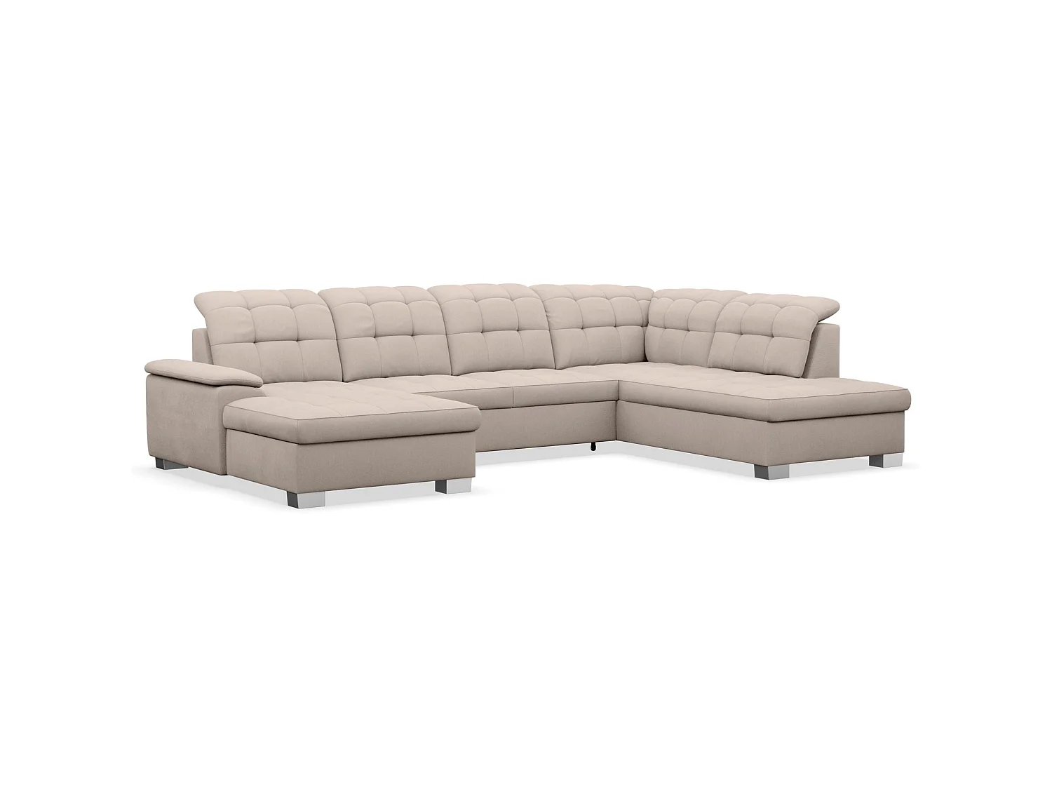 Canapé d'angle U convertible – beige tressé– côté gauche – JAMAAL