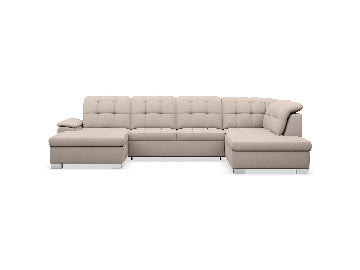 Canapé d'angle U convertible – beige tressé– côté gauche – JAMAAL